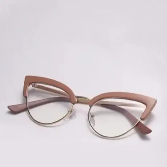 🔥SALE🔥 Pink Cat Eye Half Frame Glasses retro anti-blue light computer specks - Picture 6 of 10